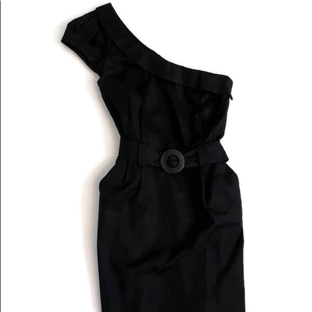 French Connection Off-The-Shoulder Belted Dress